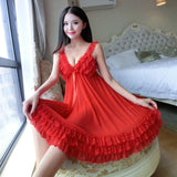 Satin Lace Pajamas Nightgown