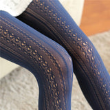 Hollow Lace Striped Fishnet Pantyhose