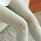 Hollow Lace Striped Fishnet Pantyhose
