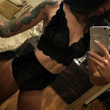 Lace Sexy Lingerie Plus Size Transparent Women Babydoll Underwear set