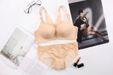 Women Sexy Casual Backless Lace Lingerie Bra Set Front Closure