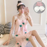 Pink Cartoon Print Pajamas Ladies Nightgown