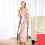 Women V-neck Bow Nightgown Long Nightgown Lace For Women